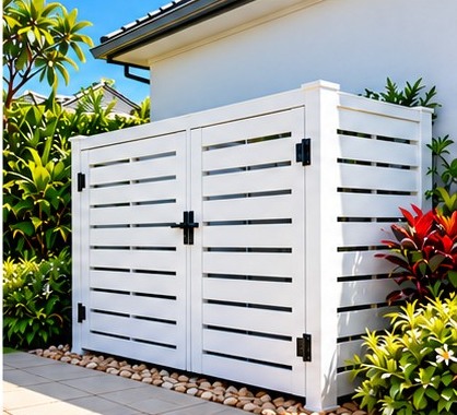 White PVC enclosure for bins or gas bottles