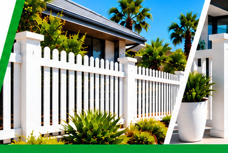 White PVC fencing outside a home